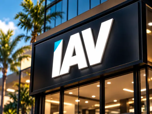 Rótulo luminoso con el logo IAV